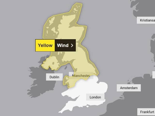 The Met Office has issued a yellow weather warning for strong winds across the Harrogate district this week