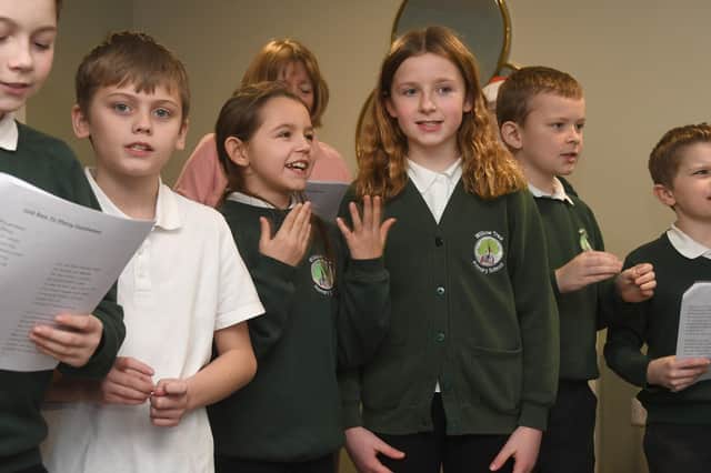 Willow Tree Primary School Christmas Choir singing at Matcham Grange in Harrogate.
