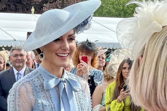 Special memento - A photograph of Catherine, Princess of Wales taken by Harrogate nurses Tracey Hill and Andy Dennis at the Royal Garden Party at Buckingham Palace last week.