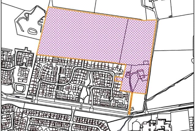 New housing development - Part of the location plan for 25/01728/REMMAJ - Land at Cow Dyke Farm, Skipton Road, Harrogate, North Yorkshire, HG3 2AL. (Picture contributed)