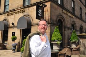 Simon Cotton outside the Fat Badger, Harrogate. Picture Gerard Binks.