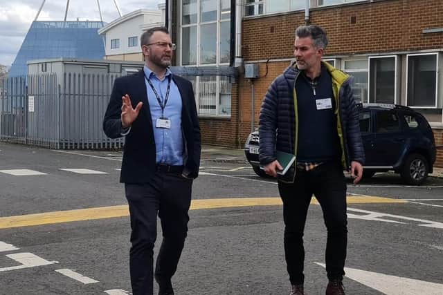 Harrogate-born David Skaith, right, the powerful new Mayor of York and North Yorkshire, with Danny Wild, Principal of Harrogate College. (Picture contributed)