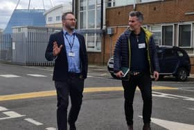 Harrogate-born David Skaith, right, the powerful new Mayor of York and North Yorkshire, with Danny Wild, Principal of Harrogate College. (Picture contributed)