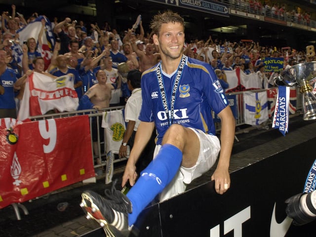 The Icelandic international played 88 times for Pompey in a five-and-a-half year spell at Fratton Park. Hreiðarsson helped lift the FA Cup the season before and was a part of Pompey’s first European journey. The 47-year-old linked up with David James to become his assistant at Indian Premier League side Kerala Blasters. In 2019 he also linked up with former teammate Sol Campbell to be his assistant at Southend, he’s now head-coach at Icelandic side Throttur Vogar. (PICTURE: WILL CADDY (HK08-25))