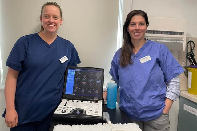 Vet Alexandra Webley (left) alongside Dr. Candela Baeza Penas, Clinical Director at Rae, Bean & Partners Veterinary Surgery