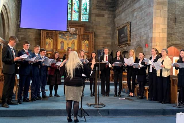 Pupils from Ashville College performed at St Andrew’s Church in Starbeck to mark 20 years since the foundation of Christian charity Wellspring. (Picture contributed)