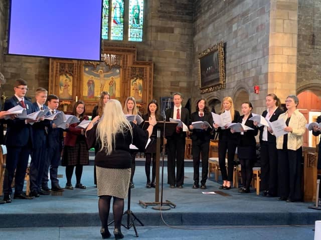 Pupils from Ashville College performed at St Andrew’s Church in Starbeck to mark 20 years since the foundation of Christian charity Wellspring. (Picture contributed)