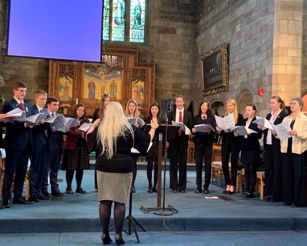 Pupils from Ashville College performed at St Andrew’s Church in Starbeck to mark 20 years since the foundation of Christian charity Wellspring. (Picture contributed)