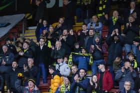 Harrogate Town supporters enjoy Saturday's FA Cup first-round win over Bradford City at Valley Parade. Pictures: Matt Kirkham