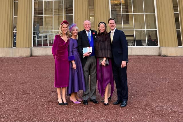 Mr Kerfoot attended the ceremony with his wife Elizabeth, daughters Jennifer and Eleanor and son Thomas.