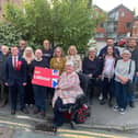 Harrogate and Knaresborough Labour Party members pictured in Harrogate this week with Conrad Whitcroft, their General Election candidate. (Picture contributed)