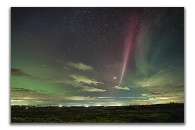 STEVE — Strong Thermal Emission Velocity Enhancement. An aurora-like glow that often accompanies the northern lights as seen above.
