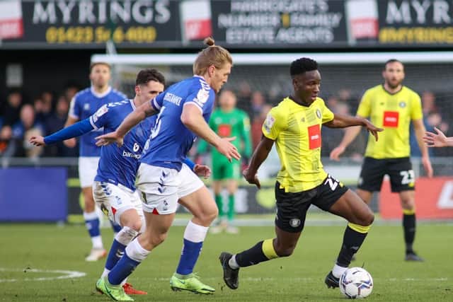 Brahima Diarra made 13 appearances for Harrogate Town during his 2021/22 loan from Championship outfit Huddersfield Town.