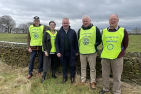 Preparing for the 30th annual Nidderdale Walk - Members of the Rotary Club of Harrogate, Alistair Ratcliffe, Vic Smith-Dunn, John Wallace and Charles Dickinson with Verity Frearson Director Matthew Stamford (in the centre). (Picture contributed)