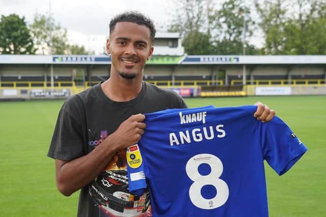 Striker Dior Angus joined Harrogate Town from Wrexham on transfer deadline day following spells in the Football League with Port Vale and Barrow.