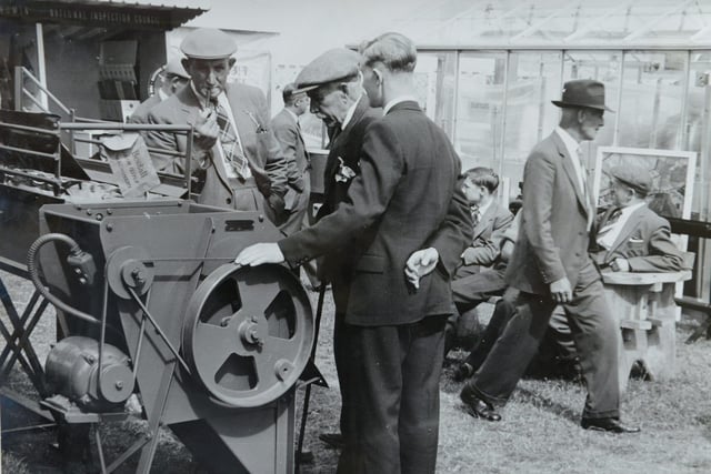 Visitors taking a look at the machinery on display at the Great Yorkshire Show in 1959
