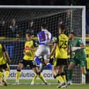 Harrogate Town's defence was breached four times in each half during Wednesday night's Carabao Cup loss to Blackburn Rovers. Pictures: Paul Thompson/ProSports Images