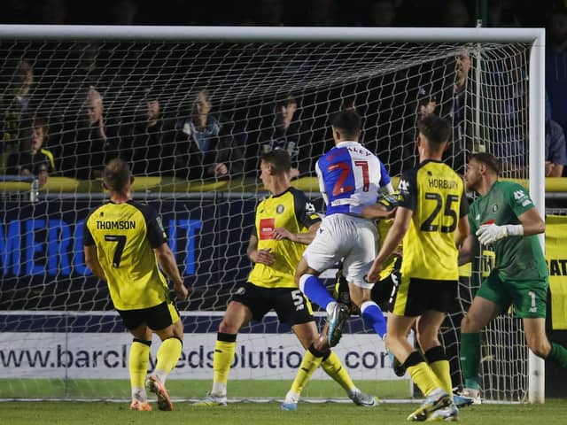 Harrogate Town's defence was breached four times in each half during Wednesday night's Carabao Cup loss to Blackburn Rovers. Pictures: Paul Thompson/ProSports Images