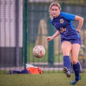 Cassidy Lane netted the goal which secured Knaresborough Town Women's promotion from Division Four of the West Riding County Women's League. Pictures: Caught Light Photography