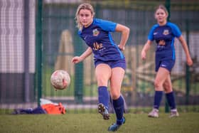 Cassidy Lane netted the goal which secured Knaresborough Town Women's promotion from Division Four of the West Riding County Women's League. Pictures: Caught Light Photography