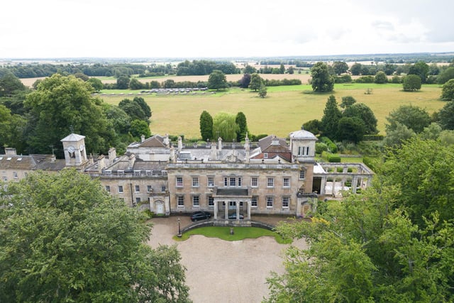 Grimston Manor's beautiful location with countryside stretching out behind.