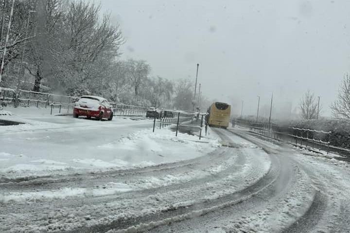 The roads looking treacherous across the Harrogate district - be careful out there