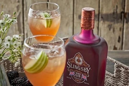 To make this cocktail at home, you will need 35ml Slingsby Blackberry Gin, 15ml Elderflower Cordial, 50ml Cloudy Apple Juice, Sliced Green Apple, Fresh Blackberries and Prosecco
