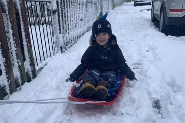 This has got to be one of the best ways to get to school on a day like today