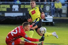 Jack Muldoon had Harrogate Town's two best chances during Wednesday night's Carabao Cup thrashing by Blackburn Rovers. Picture: Harrogate Town AFC