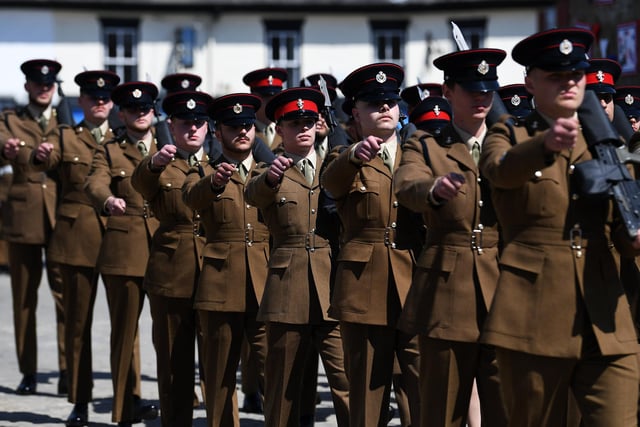 Military personnel taking part in the parade