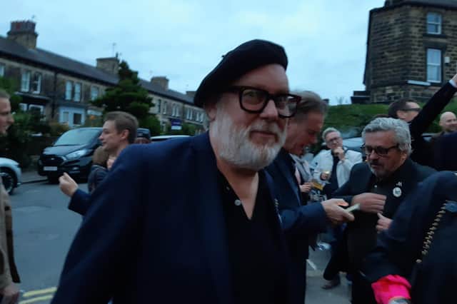 Jim Moir - aka Vic Reeves - at a packed Redhouse Originals gallery in Harrogate for the launch of his new exhibition Yorkshire Rocks & Dinghy Fights. (Picture by Graham Chalmers)