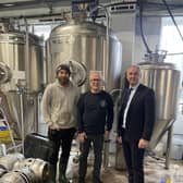 Matthew Joyce, Sales manager at Harrogate Brewing Co, Joe Joyce, Owner at Harrogate Brewing Co, and Gary Nash, Operations Director at 4Life Wealth Management who are title sponsors of this year’s Henshaws Beer Festival.