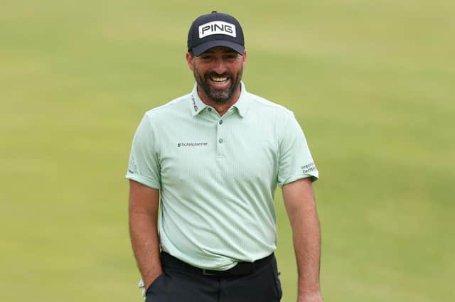 Harrogate GC's John Parry was all smiles after hitting a hole-in-one during the third round of the 2025 Open Championship. Picture: Andrew Redington/Getty Images