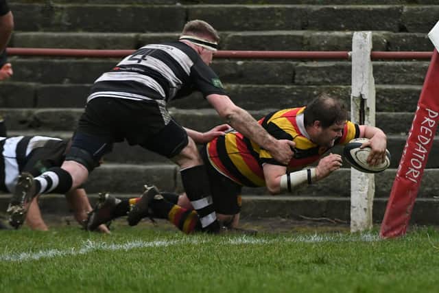 Steve Maycock scored a brace of tries during Saturday's National Two North clash at Cross Green. Picture: Daniel Kerr