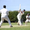 Rob Smith hits a six while batting for Pannal CC. Picture: Gerard Bings