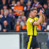 An emotional farewell - Inspirational Harrogate Town captain Josh Falkingham applauds the fans at his final match at the Exercise Stadium. (Picture contributed)