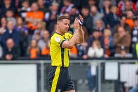 An emotional farewell - Inspirational Harrogate Town captain Josh Falkingham applauds the fans at his final match at the Exercise Stadium. (Picture contributed)
