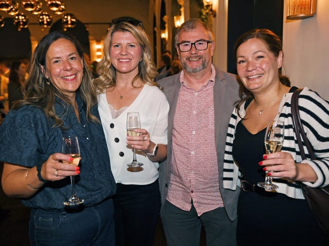 Sharon Canava, Gemma Rio, Graham Chalmers and Clemence Roux enjoying a celebratory drink at the Pickled Sprout in Harrogate