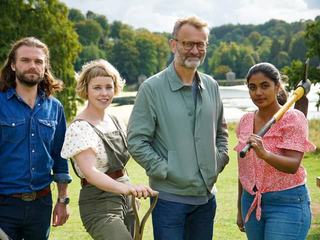The Great British Dig with presenter Hugh Dennis exploring Studley Royal's rich history. Images by Strawberry Blonde.