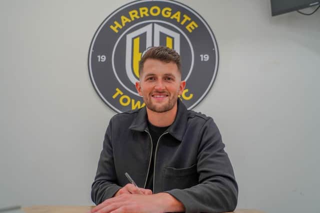 Tom Bradbury has put pen to paper on a two-year contract with the League Two Sulphurites. Picture: Harrogate Town AFC