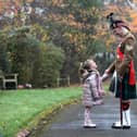 Luna Gordon (aged five) inspects her dad Sgt Ross Gordon from the Royal Regiment of Scotland before he goes on parade