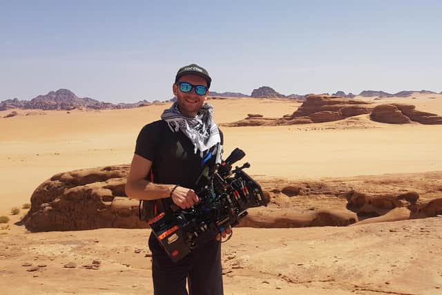 Knaresborough-based TV and movie camera operator and cinematographer Graham Hebron on a previous film shoot in Saudia Arabia. (Picture Graham Hebron)