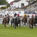 Mischief Magic, right, on his way to winning the British Stallion Studs EBF Maiden Stakes during day one of the Qatar Goodwood Festival at Goodwood Racecourse on July 26, 2022. Picture: Getty Images