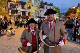 Pictured: Ripon Hornblower Allison Clark with fellow Hornblower Wayne Cobbett.