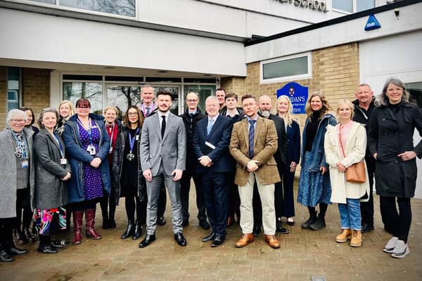 Representatives from North Yorkshire County Council’s highways team, Cllr Keane Duncan, local schools, police and campaign groups at yesterday’s meeting at St Aidan’s Church of England High School.