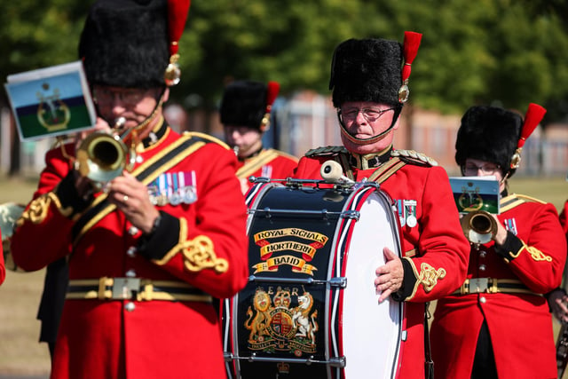 The Royal Signals (Northern) Band performed live music during the parade