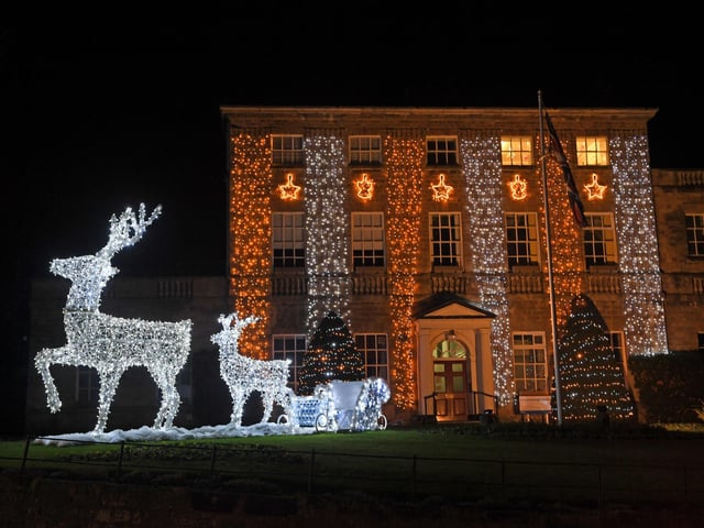 A Christmas lights display in Knaresborough