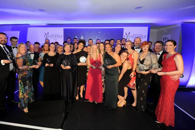 All smiles for the winners of the Harrogate Advertiser Business Excellence Awards in 2019