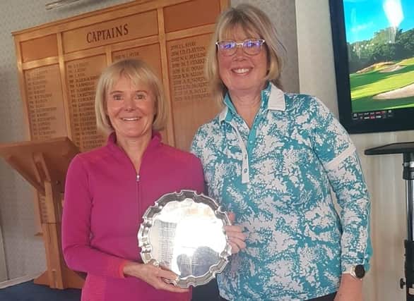 Amanda Dunn, winner of Pannal GC's Ladies Winter Trophy 2024, with Ladies' captain Clare Davies. Picture: Submitted