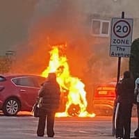 Emergency services race to Harrogate street as flames seen coming from parked car